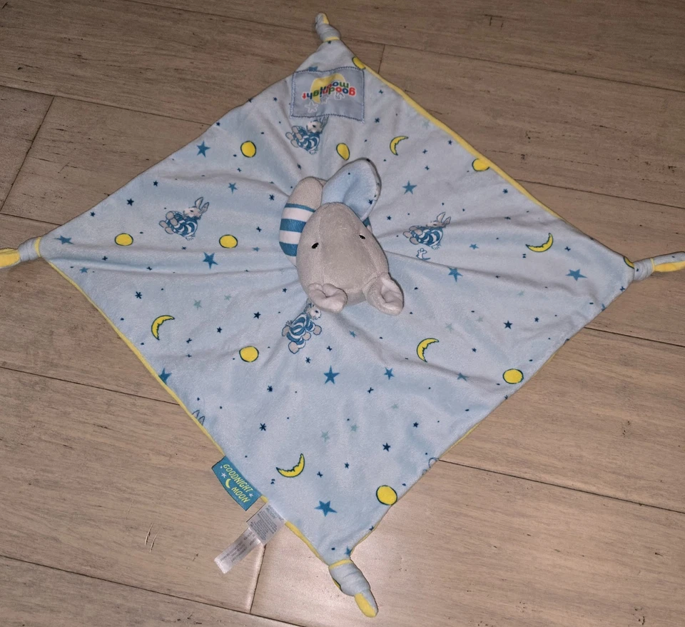 Manta de seguridad Lovey Goodnight Moon para niños preferida conejito de peluche en blanco Foto 4 de 4