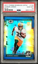 2017 PANINI DONRUSS OPTIC BLUE #135 AARON JONES 63/149 PSA 10