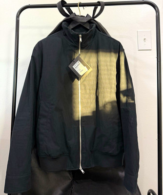 Massimo Dutti Men s Black Bomber Jacket Full Zip  Collar Size M 39'' Chest