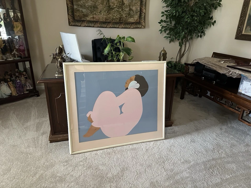 IMPRESIÓN SERIGRÁFICA RARA, VINTAGE Pegge Hopper firmada y numerada MUJER HAWAIANA Foto 4 de 4