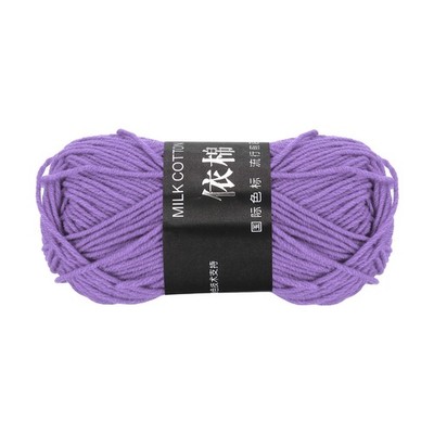 1 Pcs Cotton Yarn Skeins, 87.5yards Cotton Sport Weight Soft Yarn, Purple