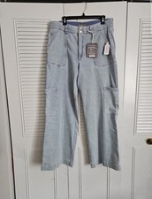 Democracy Women's Denim Pants Ab Technology Skyrise Light Blue Wide Leg