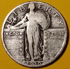 1930 SILVER STANDING LIBERTY QUARTER 25¢ 96-Year-Old Coin FREE SHPG