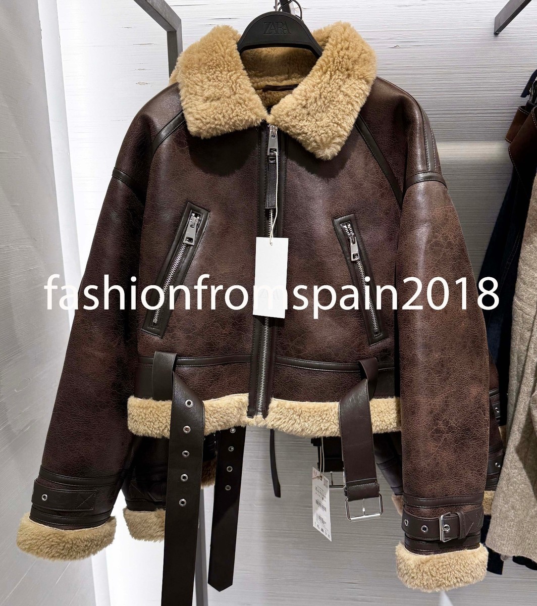 ZARA 本革 シングルライダース Y2K キルティング XL ダークブラウン ZARA NEW WOMAN BELTED SHORT DOUBLE-FACED JACKET BIKER DARK BROWN