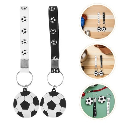 10 Pcs Football Silicone Keychain Party Bag Fillers Sports Keychains Decorative