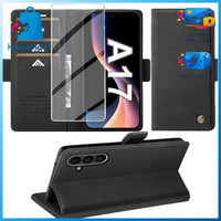 HandyhüLle FüR Samsung Galaxy A17 Pu Leder Wallet Flip Case Schwarz Mit