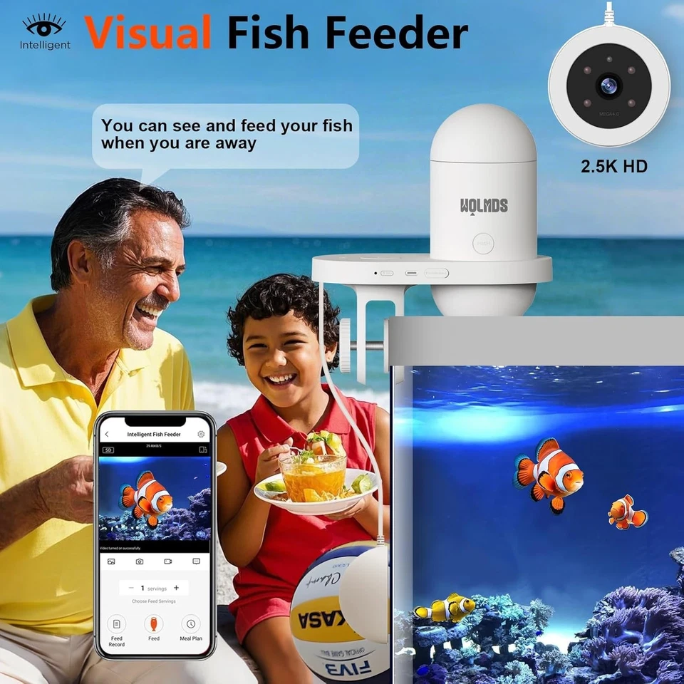 WiFi Automatic Fish Feeder with HD Camera - Smart App Control & Precision Fee... - Image 4 of 4