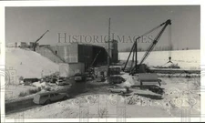 Press Photo Construction Area at Saint Lawrence Seaway in Snow - sya09310