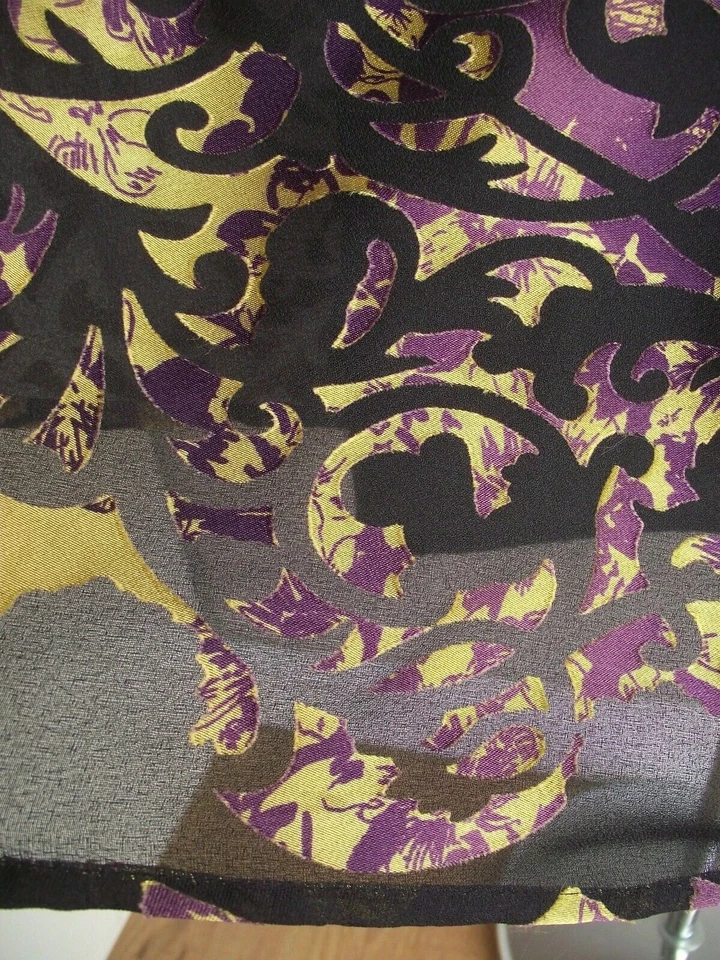 ✨ MONSOON CHARLOTTE Gold Purple Floral Fit Flare Special Evening Dress Size 22 - Image 4 of 4