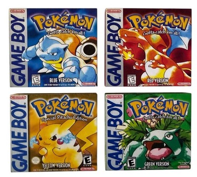 Pokemon Game Boy Yellow Blue Red Green Version Box Mini 3D