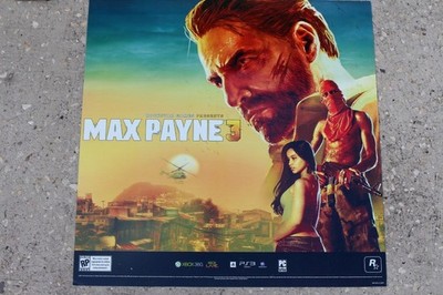 NO GAME- Max Payne 3 P33 DISPLAY POSTER '' PLASTIC BOARD'' PLAYSTATION XBOX 336