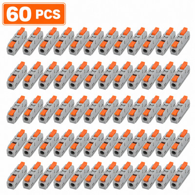 60pcs 1-in-1-Out Lever Wire Connectors Compact Electrical Splicing Kit