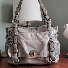 Coach 12705 Garcia Satchel Gray Olive Green L...