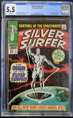 The Silver Surfer #1 CGC 5.5 White Pages Marvel 1968
