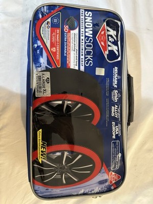 K&K Automotive Snow Socks Pro Series XL Ultimate Winter Grip Durable Washable