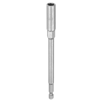 Nut Driver Drill Bit 8mm Socket 1/4'' Hex Shank 6'' Extra Long Setter