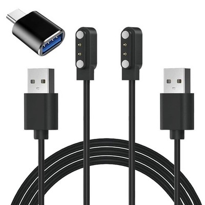 Xininyia VeryFit Smart Watch Charger, 2-Pack/3.3FT Magnetic Black&Black 