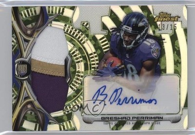 2015 Finest STS Camo Refractor 13/15 Breshad Perriman RPA Patch Auto RC a1c