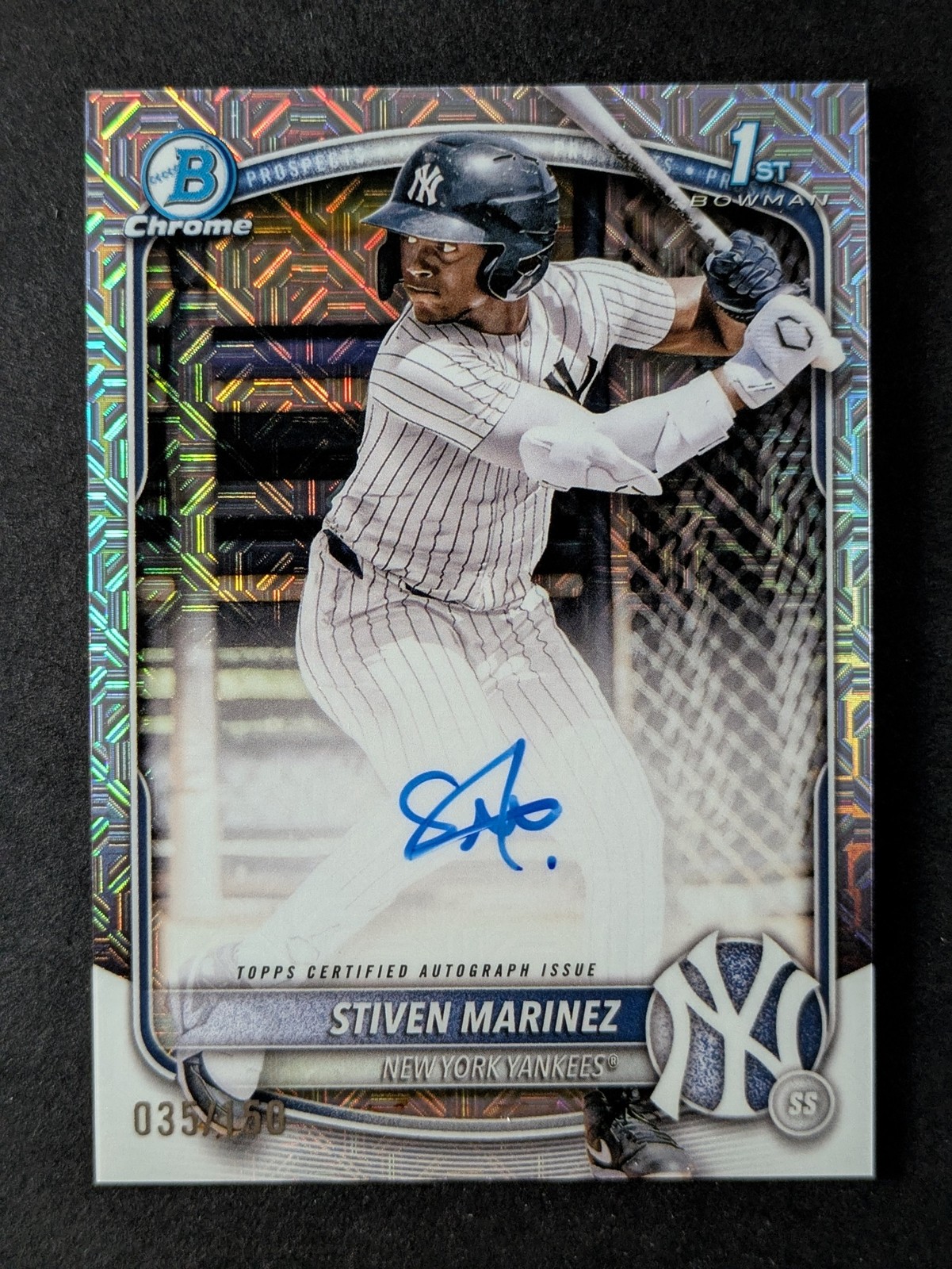 2025 Bowman Chrome STIVEN MARINEZ 35/150 1st Bowman Auto HTA Choice Ref #CPA-SMA