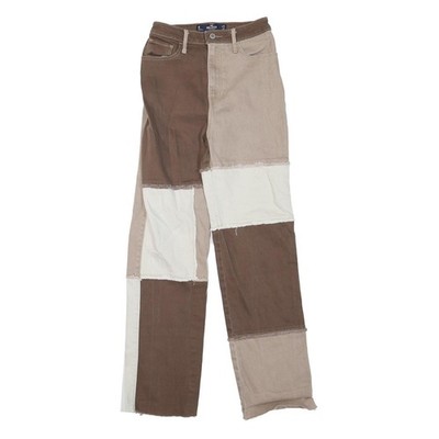 Hollister Damen Regular Fit Patchwork Jeans Baumwollmischung W25 L31 ausgefranster Saum