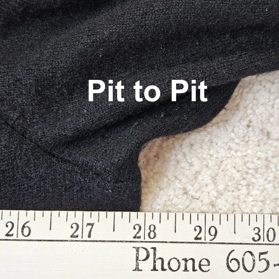 Lands End Men's XXL Tall 100% Cashmere Crewneck Sweater Black Preppy Old Money - Image 4 of 4