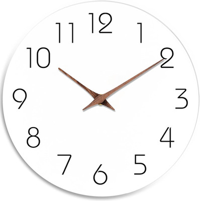 Wall Clock 14 Inch White Silent Non Ticking Battery Operated Simple Minimalist W