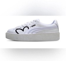 Sneakers Puma Fenty Creeper CLF pelle bianca Rihanna platform donna 9,5 cuore
