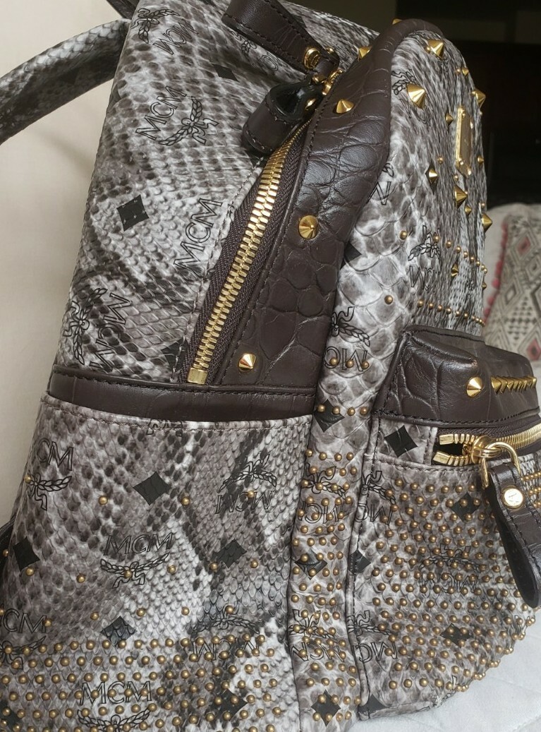 バッグ MCM Studded Python Pattern Backpack MCM Small Python Stud Armour Backpack | eBay
