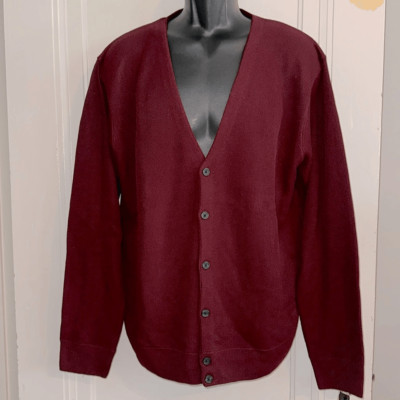 NWT Dockers Golf maroon/burgundy acrylic cardigan sweater
