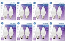 GE 75338 Soft White Flame Shape 25 Watt Light Bulb 2 Count - Quantity 8 Packs