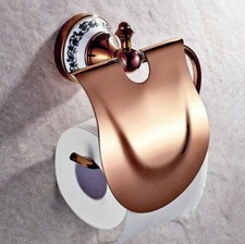 Rose Gold Brass Wall Mounted Bathroom Toilet Paper Holder Roll Tissue Holder