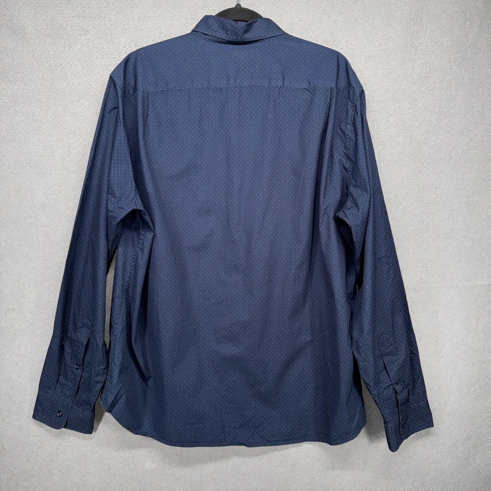 J. Crew Shirt Mens Size XL Navy Red Slim Fit Button Down Polka Dot Long Sleeve - Image 2 of 4