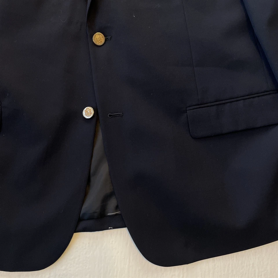 NUEVO Gerald Austin 50R Azul Marino Dorado Botón Lana Hombres Blazer Abrigo Deportivo Chaqueta Foto 3 de 4