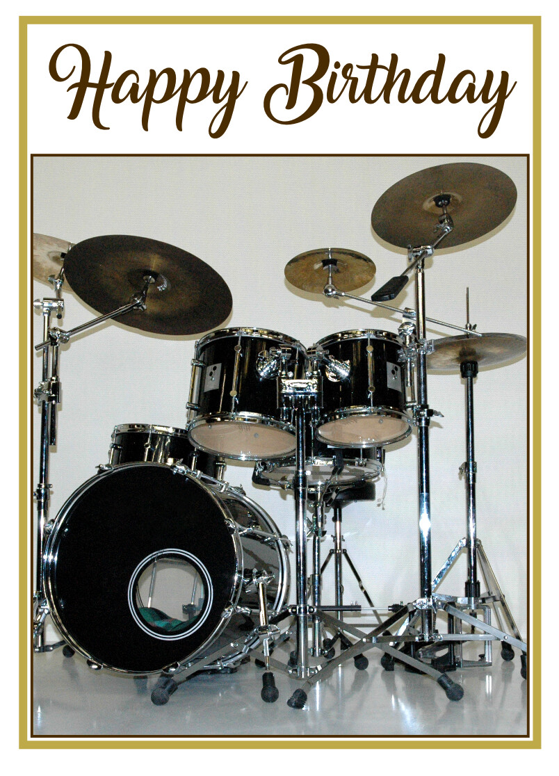 DRUMS DRUMMER BAND MUSIC QUALITY GLOSSY BIRTHDAY CARD 8"x6" FREE POST
