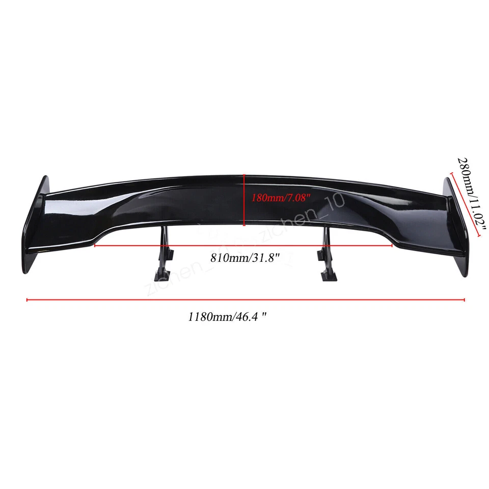 For Pontiac Grand Am GT 46'' Gloss Black Rear Trunk GT Racing Spoiler Wing Lip Foto 2 de 4