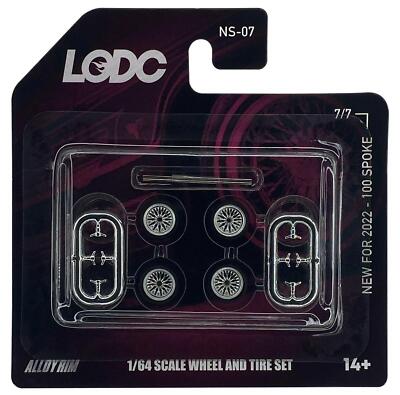 LODC Series 2 8mm 100 Spoke Wheels NS-02 7/7 Chrome Rim with Chrome Insert 1:64