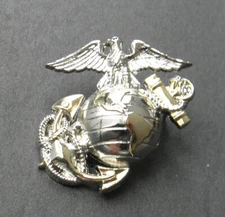 MARINE CORPS MARINE OFFICER LAPEL PIN GLOBE ANCHOR GOLD SILVER EGA 1 INCH