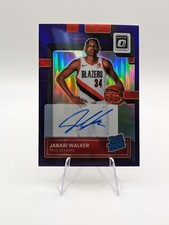 Jabari Walker 2022-23 Panini Donruss Optic Purple Holo Auto RC #242 Blazers