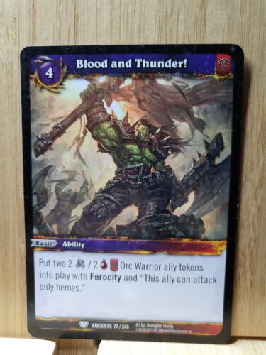 WORLD OF WARCRAFT TCG🏆2010 "Blood and Thunder!" Trading Card🏆 - Foto 1 di 1