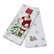 Kay Dee Designs Christmas Santa Claus Two Pack Dual Purpose Kitchen Towel 