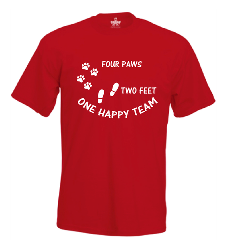 Shoebob Four Paws Two Feet One Happy Team T-shirt Dog Lovers top Dog Walkers tee - Picture 15 of 17