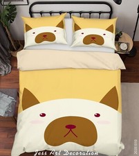 3D Bear Head Cat Ear Cartoon Quilt Cover Set Duvet Cover Bedding Pillowcases