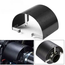 Universal Rear Air Intake Filter Heat Shield Cover Carbon Fiber2.5''-3.5'' New