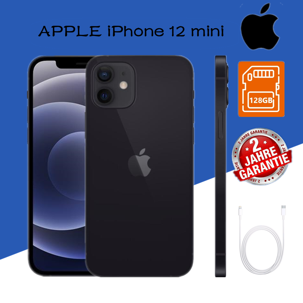 Apple iPhone 12 mini - 128GB - Schwarz (Ohne Simlock) (Dual-SIM 