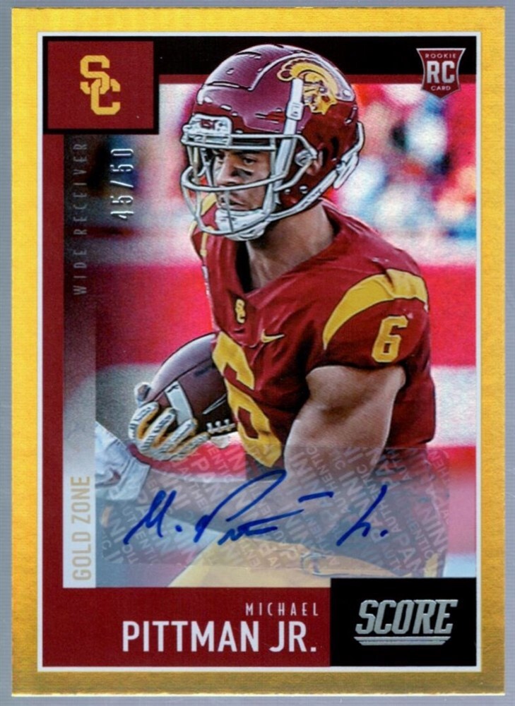 MICHAEL PITTMAN JR /50 MINT ROOKIE AUTO GOLD PRIZMS #437 RC SP 2020 PANINI SCORE