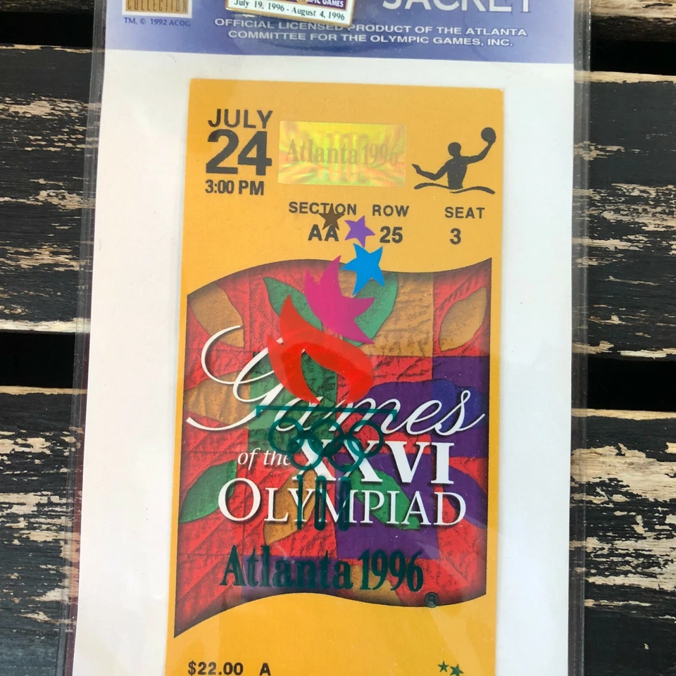 Prendedores de polo acuático de boleto de los Juegos Olímpicos de Atlanta Georgia 1996 recuerdos deportivos de colección Foto 4 de 4
