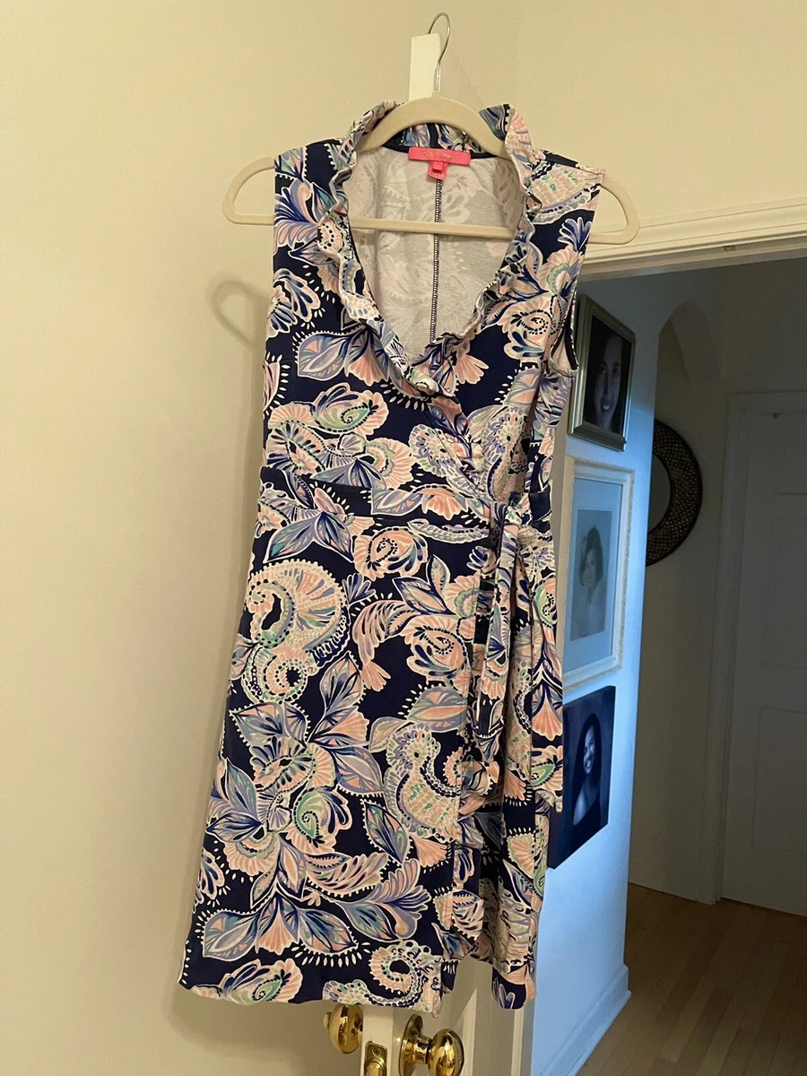 Lilly Pulitzer Romee Wrap Dress. Holy Flockamolie. Size Medium