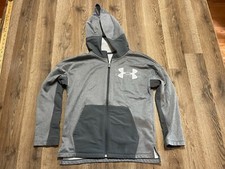 Under armour Hoodie, Boy's Size Medium, Gray, Full Zip, Logo