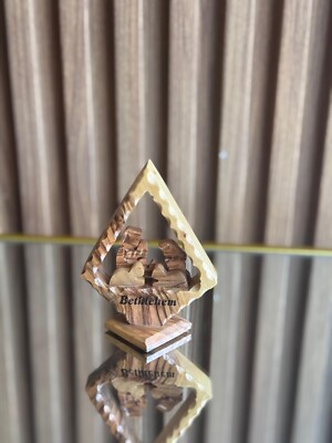 Handmade Olive Wood Nativity Scene from Bethlehem Holy Land Christmas Gift