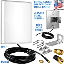 LONG RANGE OUTDOOR WIFI ANTENNA WIRELESS 2.4GHZ 5GHZ DIRECTIONAL HIGH GAIN 15DB